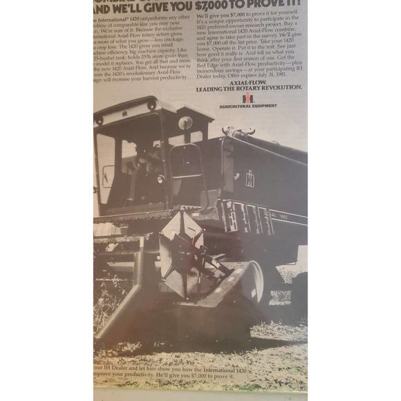 International Harvester Advertisement Get the Red Edge 1420 Combine - Picture 2 of 3
